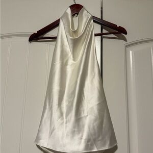 Ara Ivory Satin Halter Top